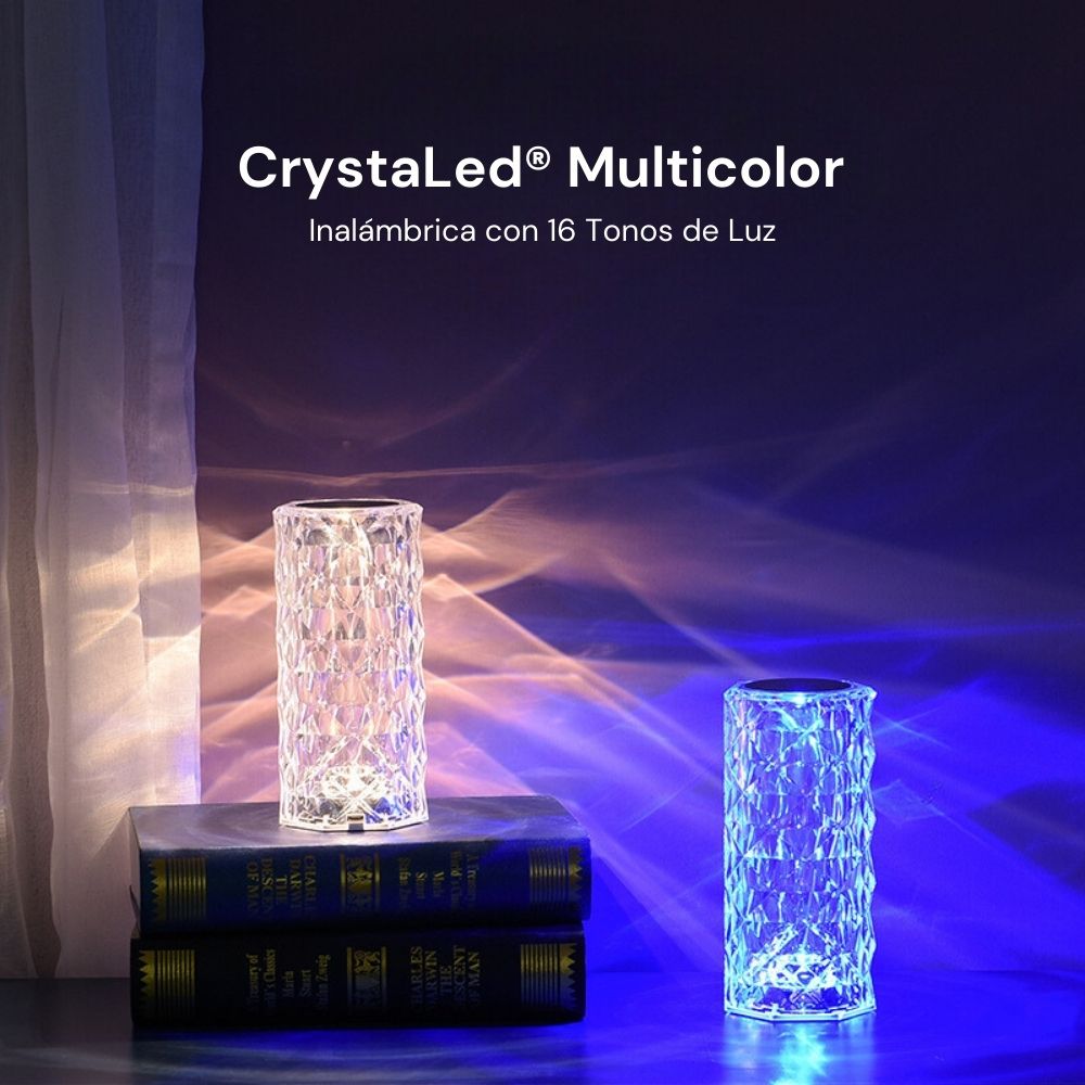 Lámpara CrystaLed® Multicolor - Inalámbrica con 16 Tonos de Luz (OFERTA 1 + 1 GRATIS)