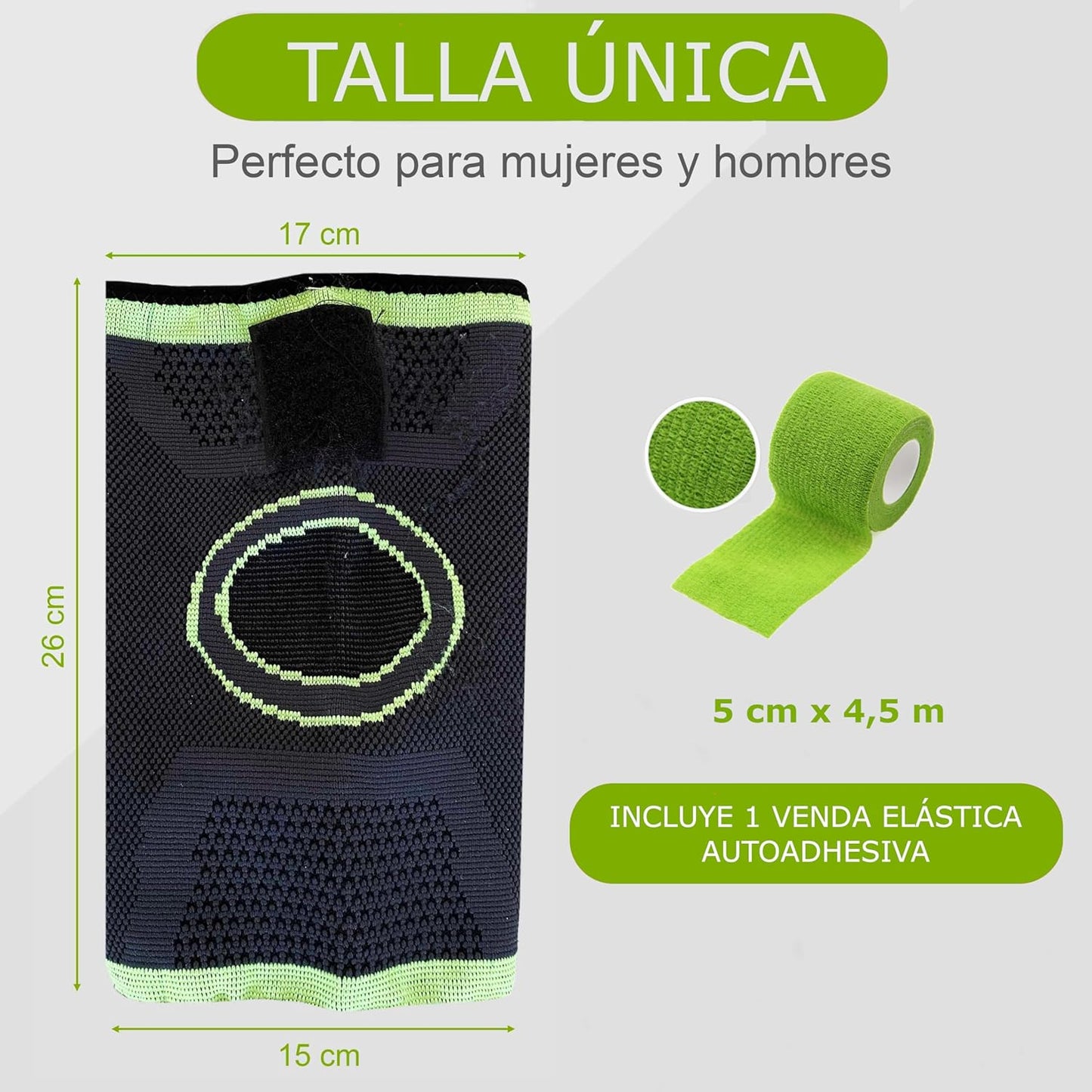 Rodillera para Alivio de la Tendinitis, Artritis y Estabilización de la Articulación - Unisex